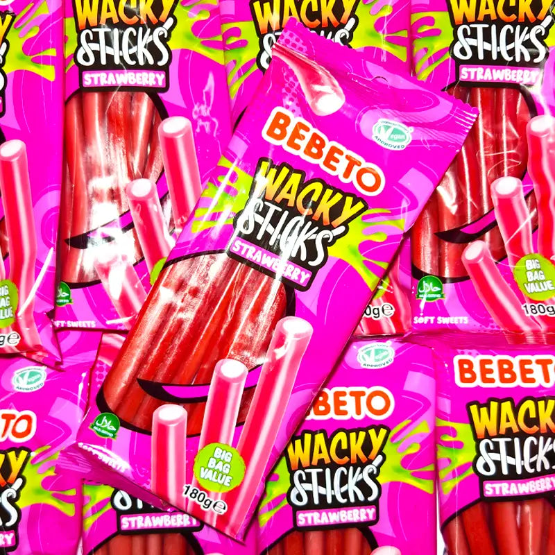Bebeto Wacky Sticks Strawberry 180g