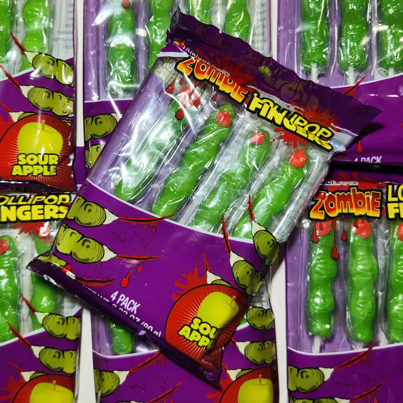 Witches Finger Lollipops Apple 4pk