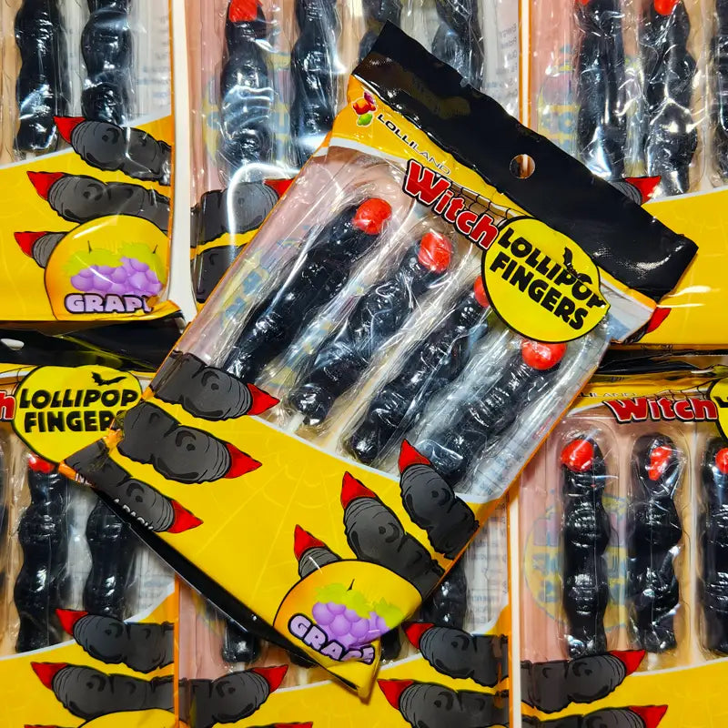 Witches Finger Lollipops Grape 4pk