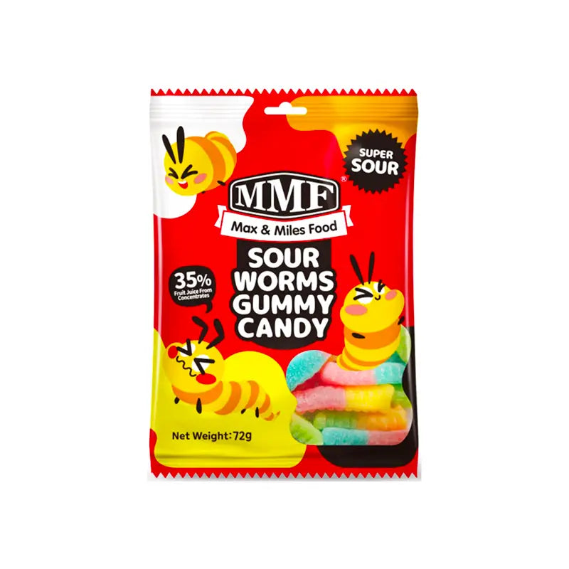 Sour Worms Gummy Candy 72g