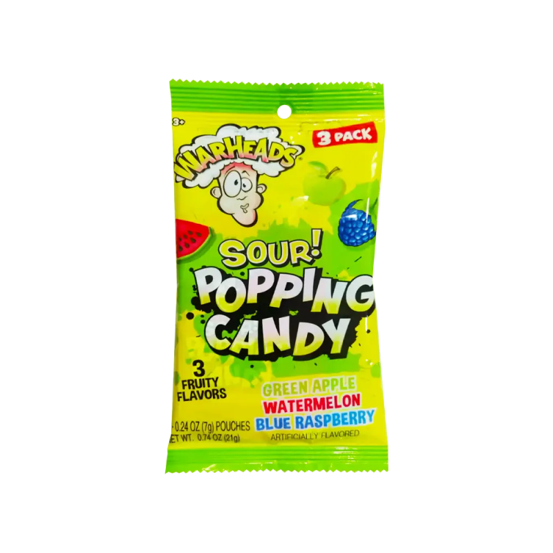 Warhead Sour Popping Candy 3pk - Warheads - Novelties EXCLUDE - Candy Co