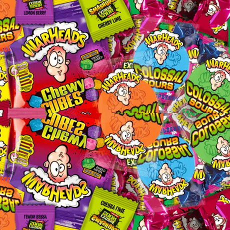 A variety of candy and candy bars, including novelty lollies and pre-packaged candies