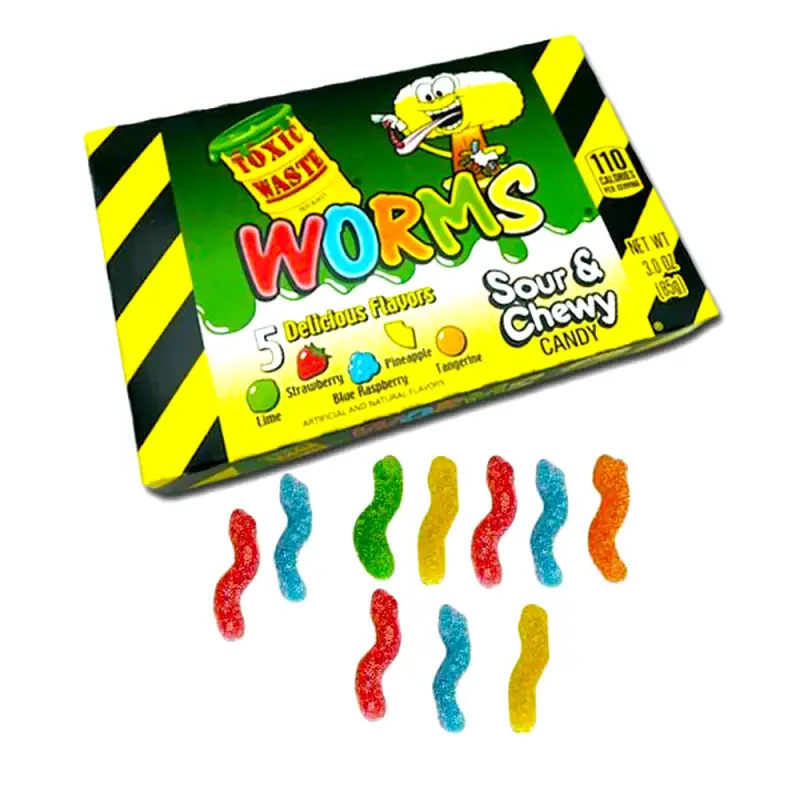 Toxic Waste Sour Worms Theater Box 85g