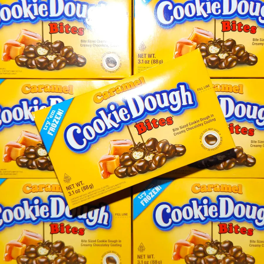 Multiple boxes of Caramel Cookie Dough Bites