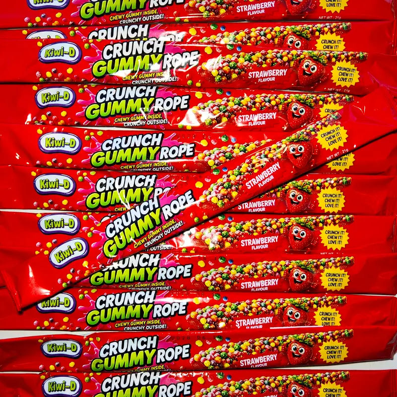 Crunch Gummy Rope Strawberry 21g
