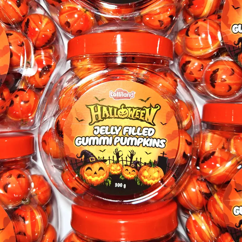 Jelly Filled Gummi Pumpkins Jar 300g