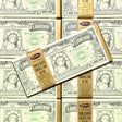 Chocolate bars designed to look like million dollar bills with a prominent 'Barton's' brand label.