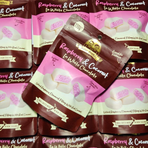 Raspberry & Coconut in White Chocolate 130g