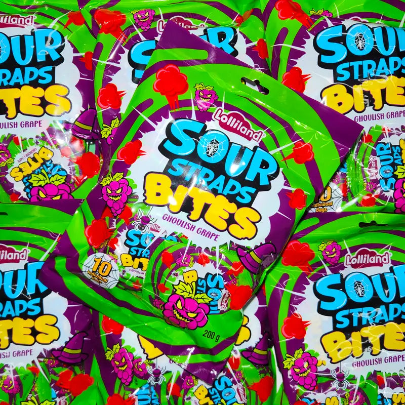 Sour Straps Bites Ghoulish Grape 200g
