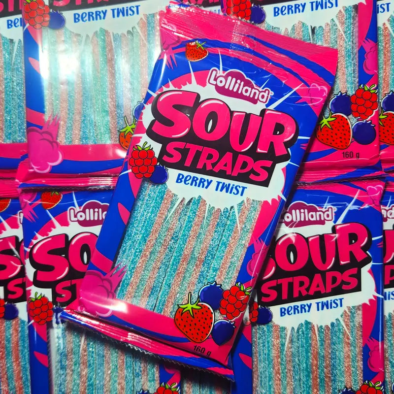 Sour Straps Berry Twist 160g - Sour Belts in a Pack - Candy Co