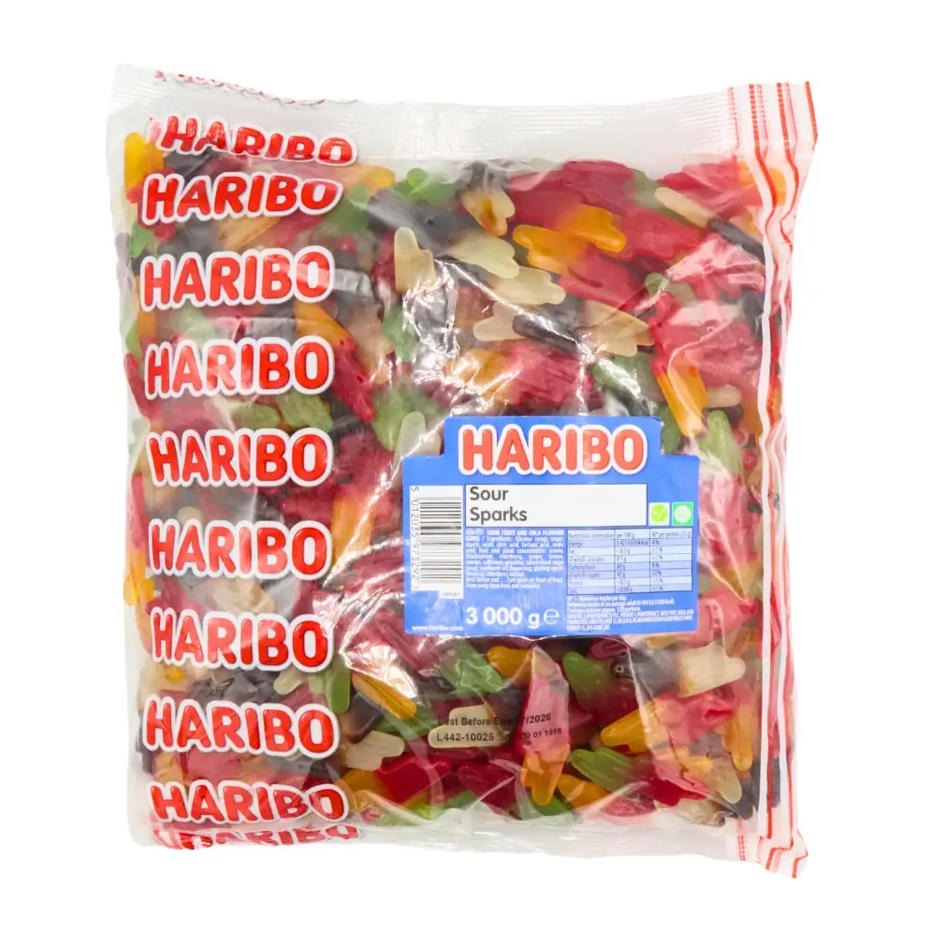 BBD: 07.2026 - 3kg bag Haribo Sour Sparks