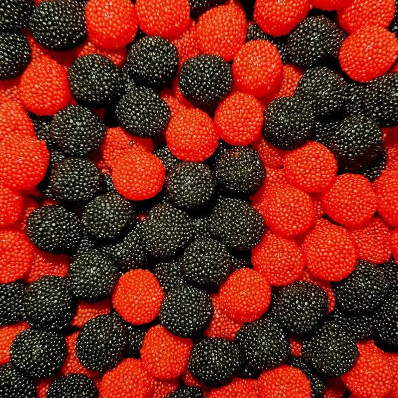Red Raspberry Lollies Speckled Raspberries - Lollies Online - Candy Co