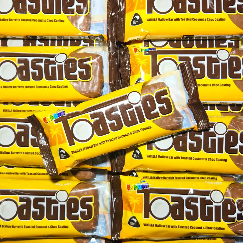 Rainbow Toasties 50g - Marshmallow Coconut Bars – Candy Co