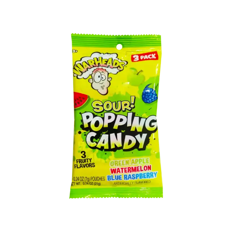 Warhead Sour Popping Candy 3pk