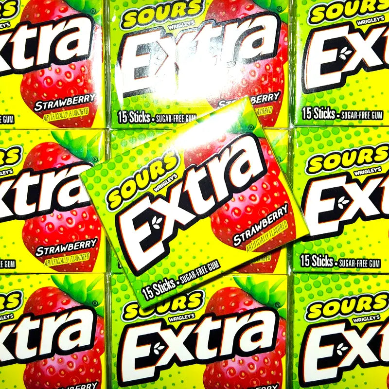 Extra Sours Strawberry Gum 15pc