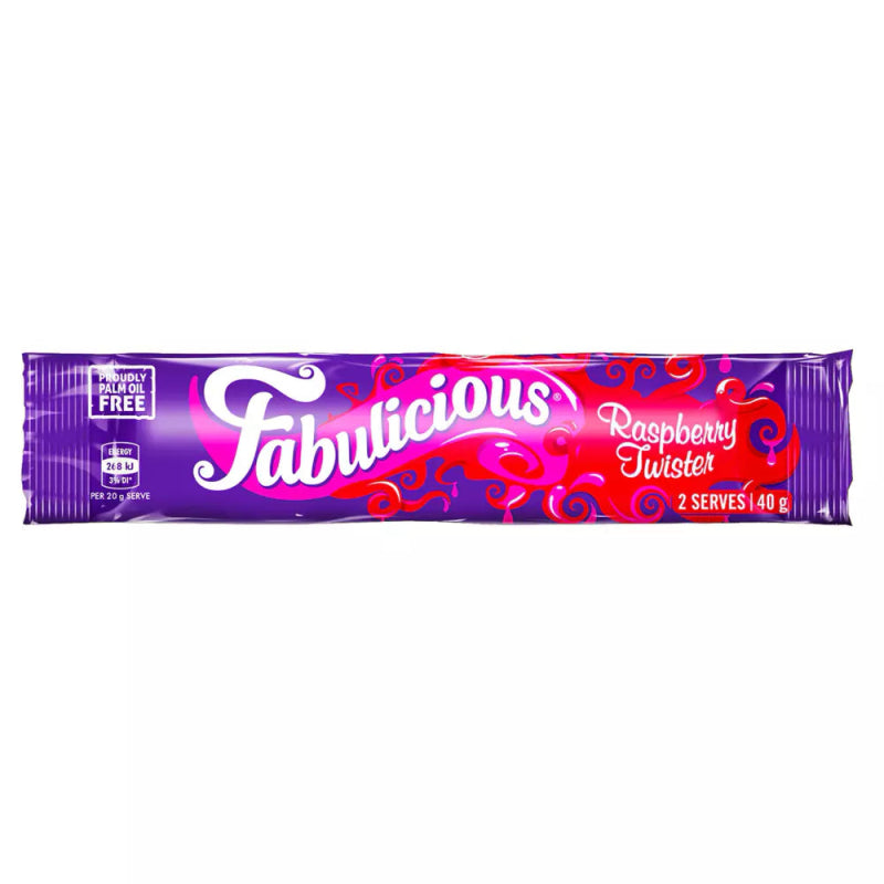 Fabulicios Raspberry Twists Fabulicious Licorice Twist 40g - Lollies Online - Candy Co