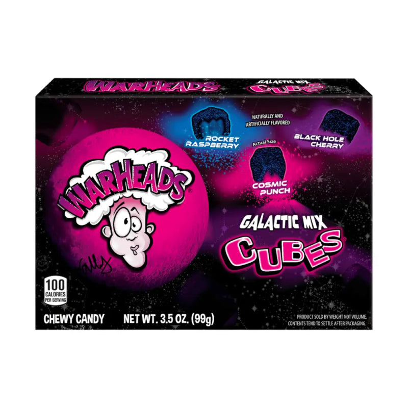 Warheads Galactic Cubes Theater Box 99g - Warheads - Novelties EXCLUDE - Candy Co